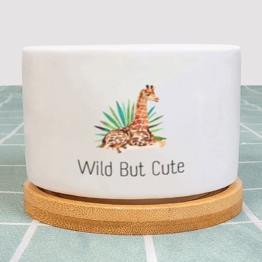 Wild but cute giraffe Plant Pots
