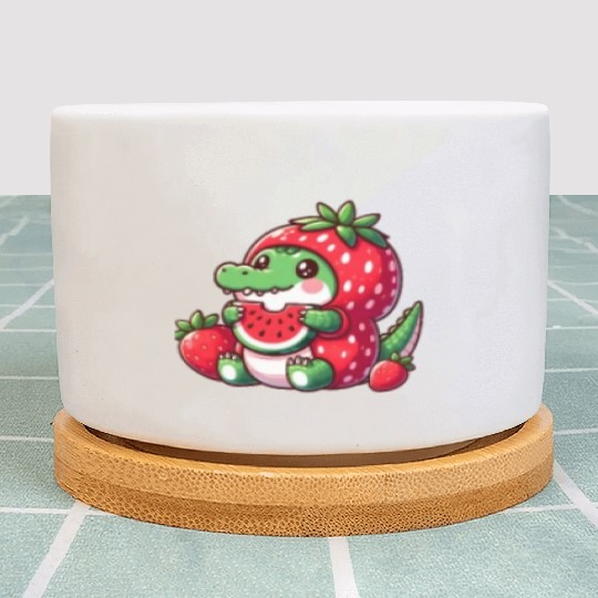 Crocodile in watermelon costume Plant Pots