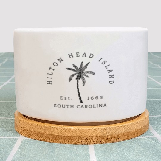 Cool Original Hilton Head Island Palm Tree Novelty Plant Pots