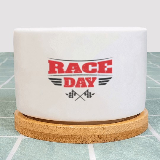 Race Day Car Racing Checkered Flag Plant Pots