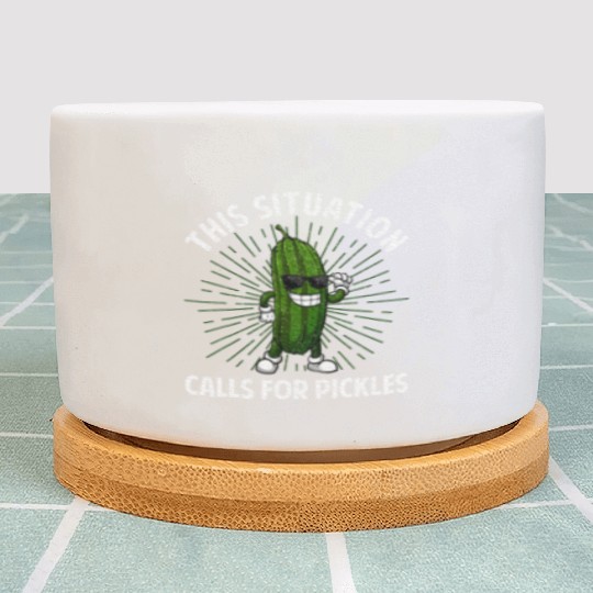 Pickle Design Cucumber Dill Pickle Lover Plant Pots