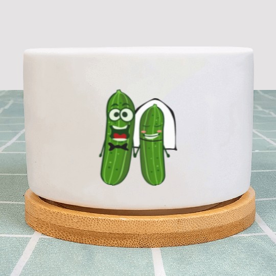 Cucumber Bride Groom Wedding Plant Pots