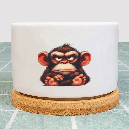animals grumpy ape monkey Plant Pots