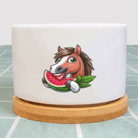 Horses Horse Lover Farmer Melon Summer Plant Pots