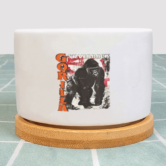 Gorilla Monkey Growling Silverback Plant Pots