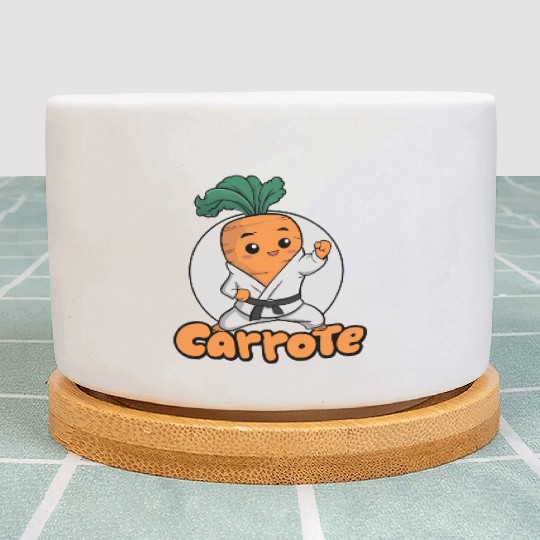 Cute Karate Carrot Design Plant Pots