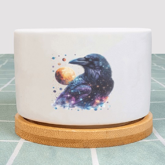 Celestial Raven Clipart Clipart, Crow Bird Witch Plant Pots
