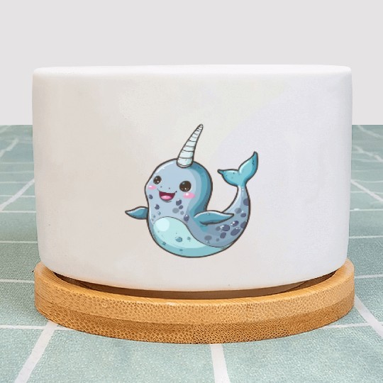 Adorable Narwhal Cartoon Enchantment Plant Pots