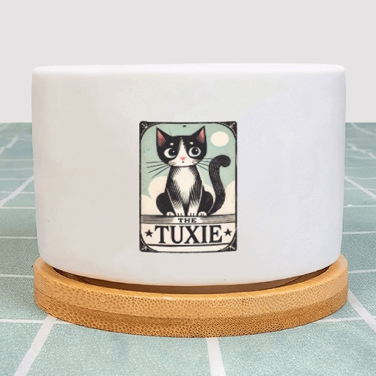 Tuxedo Cats Tarot Card Plant Pots