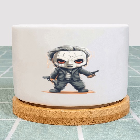 Chibi Horror Icon - Cute yet Deadly Masked Charact Plant Pots