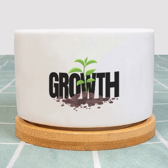 Growth Typography Design Plant Pots