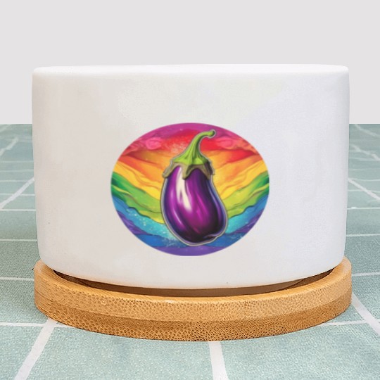 LGBTQ Eggplant Plant Pots