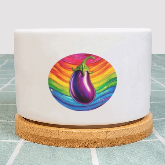 LGBTQ Eggplant Plant Pots