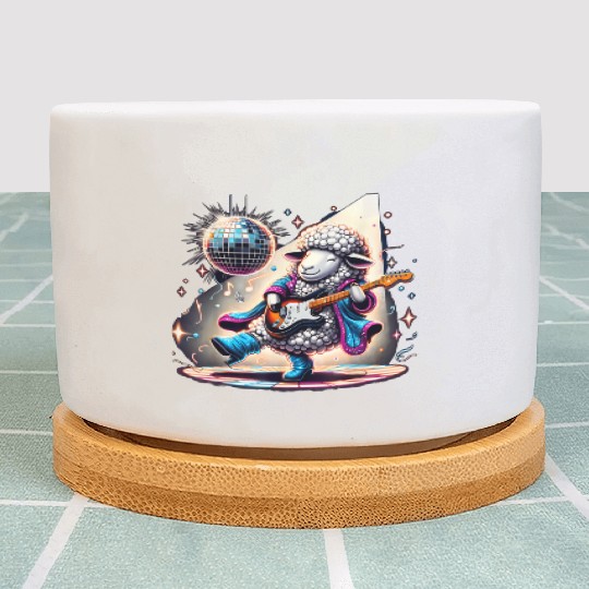 Disco Ball Guitar Sheep Plant Pots