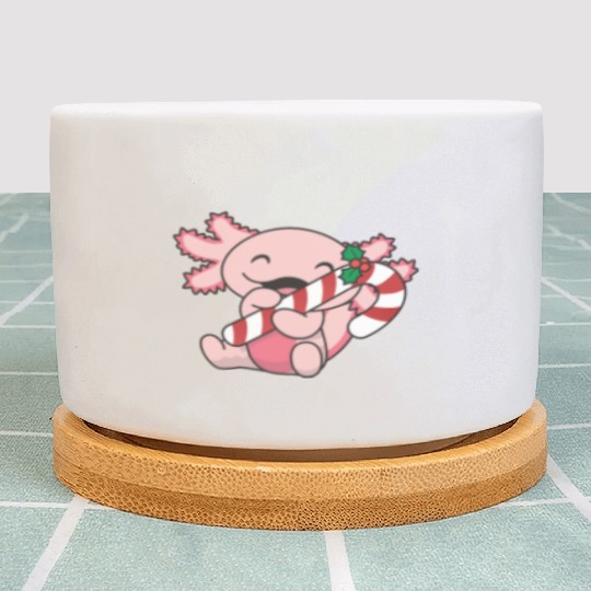 Axolotl Christmas Candy Cane Sweet Axolotl Plant Pots