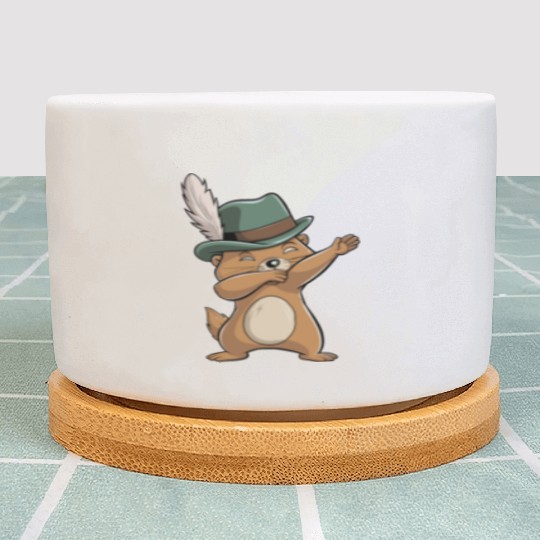 Groundhog Marmot for a Marmot lover groundhog fan Plant Pots