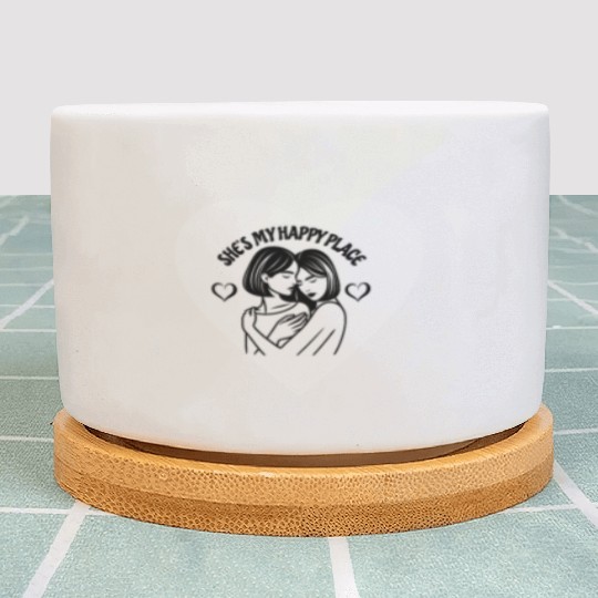 Happy Place Lesbian Couple Plant Pots