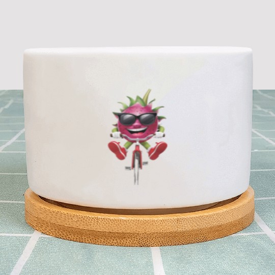 Dragon Fruit Cycling On Bike Realistic Plant Pots