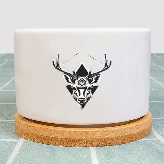 Psychedelic Geometric Deer Plant Pots