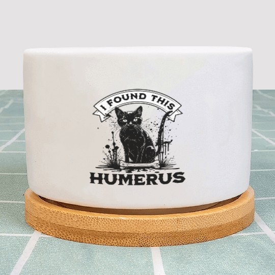 I Found This Humerus Black Cat With Human Bone Plant Pots