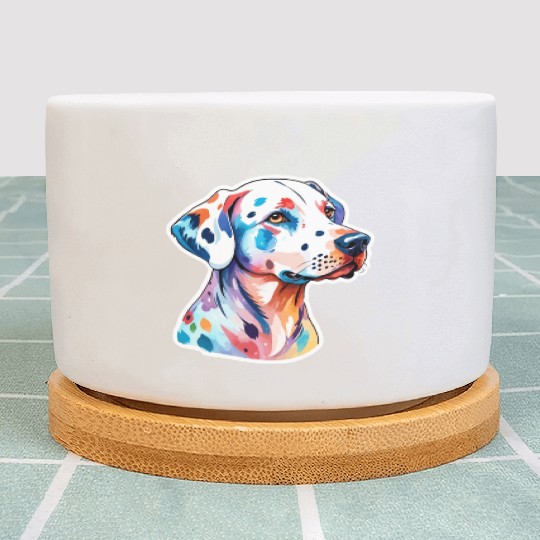 Dalmatian Dog Watercolor Plant Pots