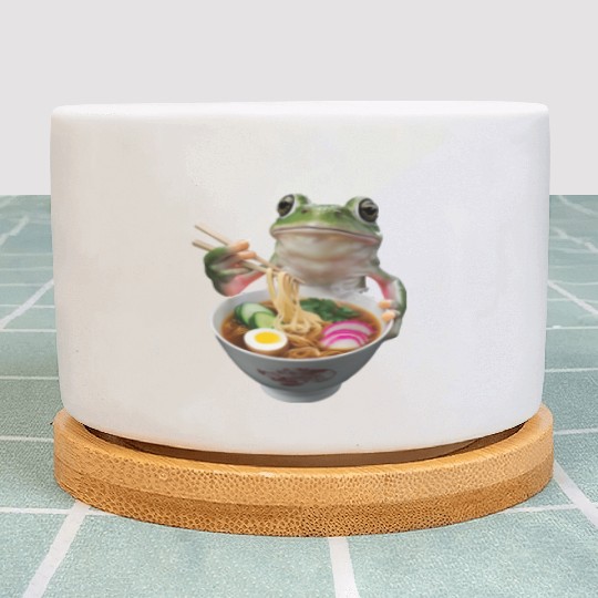 Frog Eating Ramen Realistic Plant Pots