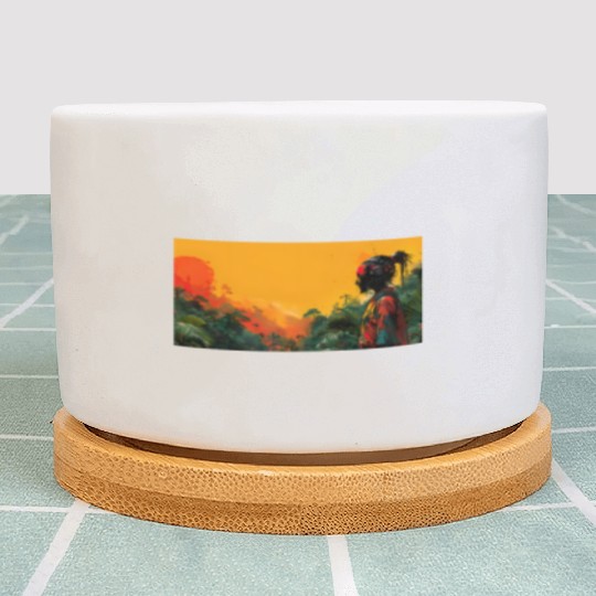 Digital Warrior: Tropical Twilight Plant Pots