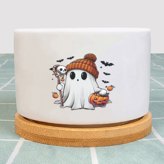 Bruh Ghost Halloween Plant Pots