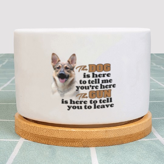 German Shepherd Gun Owner Plant Pots