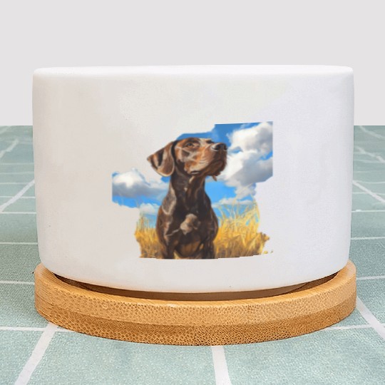 German Shorthaired Pointer Watercolor Picture Plant Pots