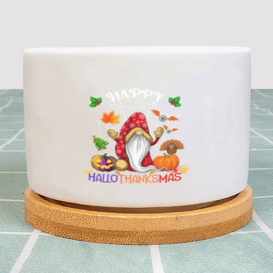 Happy HalloThanksMas Gnome Plant Pots