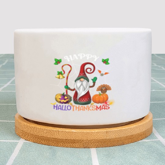Happy HalloThanksMas Gnome Plant Pots