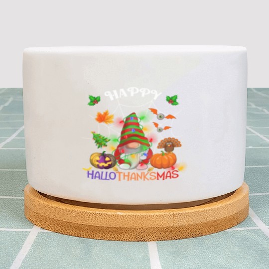 Happy HalloThanksMas Gnome Plant Pots