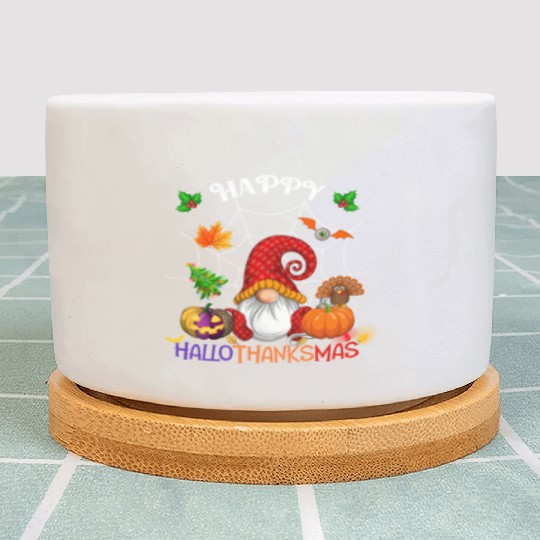 Happy HalloThanksMas Gnome Plant Pots