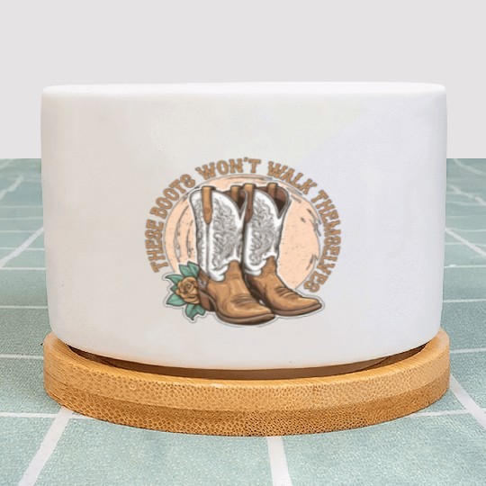 Cowboy Boots & Hats These Boots Won't Walk Rodeo Plant Pots