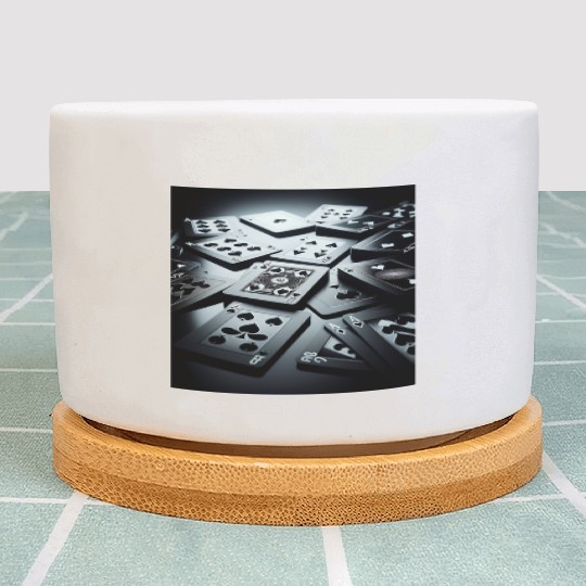 Black Poker Cards Plant Pots