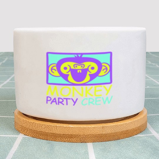Monkey Chimpanzee Party Animals Crew Team Friends Plant Pots