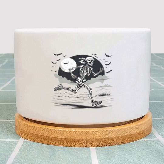 Midnight Marathon: Skeleton's Sprint Plant Pots