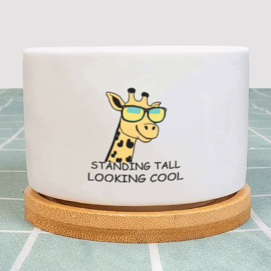Giraffe in Sunglasses Plant Pots