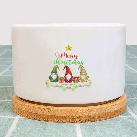 Gnomes Christmas Tree Funny Xmas Holidays Plant Pots