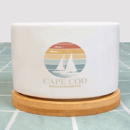 Cape Cod Vintage SunsetMassachusetts Sailing Plant Pots