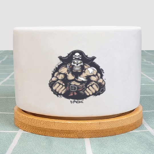 Strong Muscle Wrestler Pirate Plant Pots