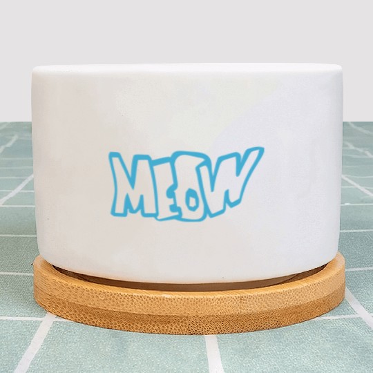 Funny Meow Cat Cartoon Text Quote Comic Letters Plant Pots