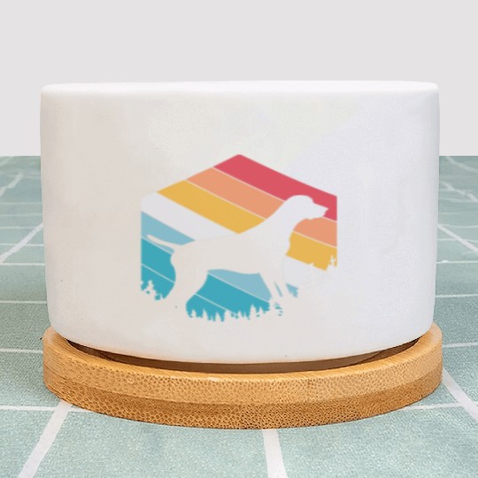 Retro Dog Silhouette German Shorthaired Pointer Plant Pots