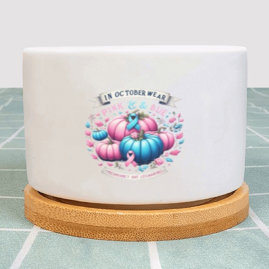 In October Wear Pink & Blue Pregnancy Infant Plant Pots