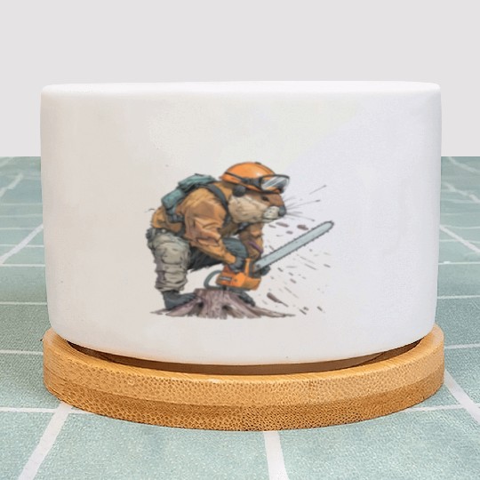 Beaver Lumberjack Chainsaw Plant Pots