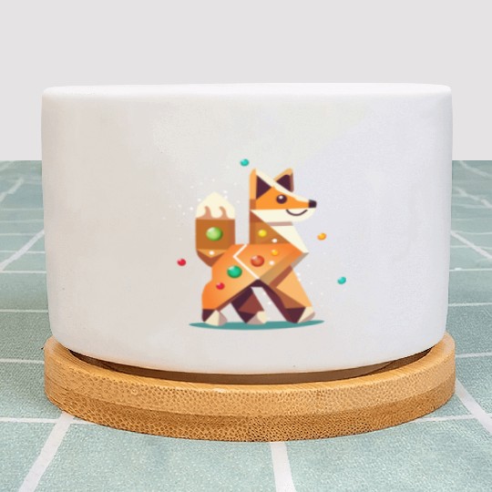 Fox in gingerbread style -creative Christmas motif Plant Pots