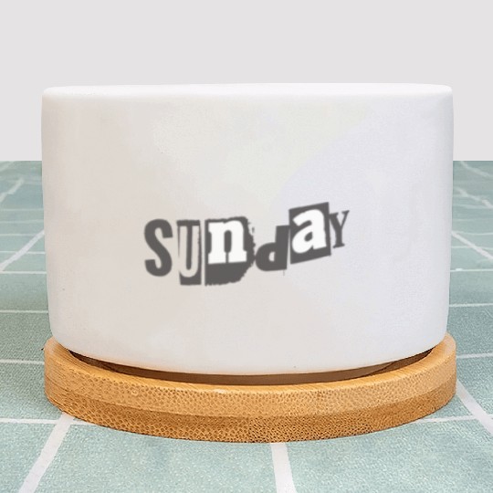 ilustrasi text sunday with theme Tipografi eksperi Plant Pots