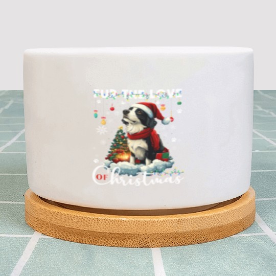Border Collie Christmas Tree Decorations Dog Lover Plant Pots