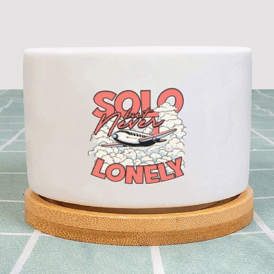 First Solo Flight Pilot Solo But Never Lonely Plant Pots